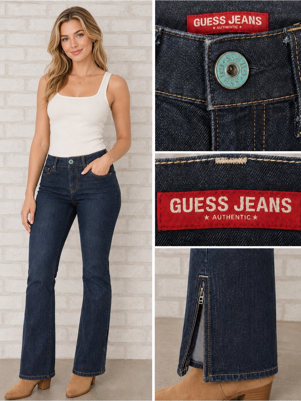 Guess Jeans Dark Wash Skinny Ankle Zip Denim Size 24